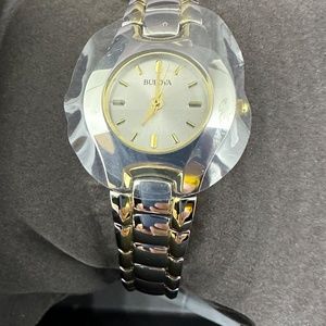 NWT Women's Bulova Silver and Gold Watch